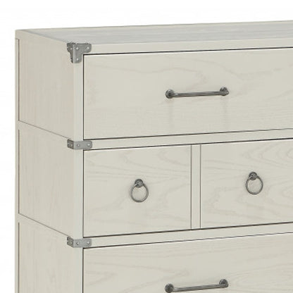 54" Gray Solid and Manufactured Wood Six Drawer Double Dresser