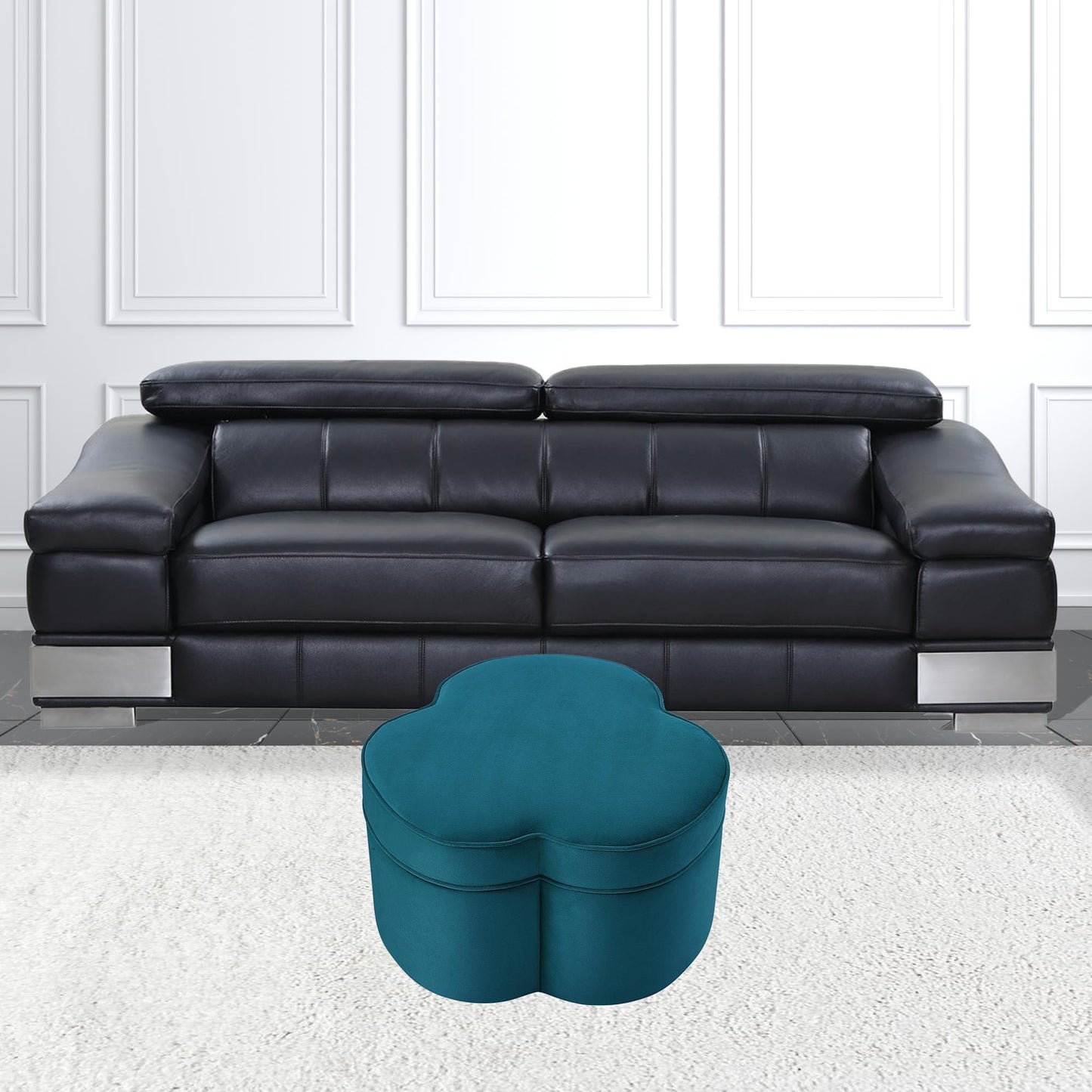 28" Blush Velvet Specialty Cocktail Ottoman