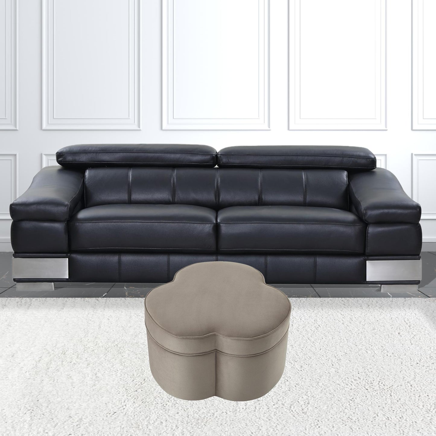 28" Blush Velvet Specialty Cocktail Ottoman