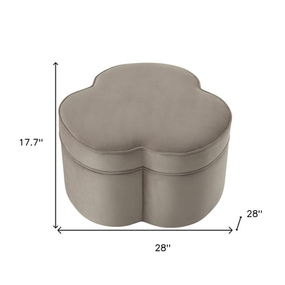 28" Blush Velvet Specialty Cocktail Ottoman