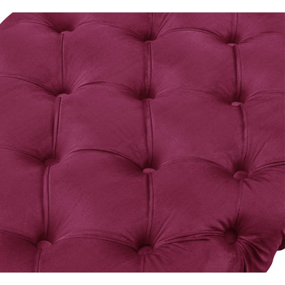 48" Lilac And Gold Upholstered Velvet Bench