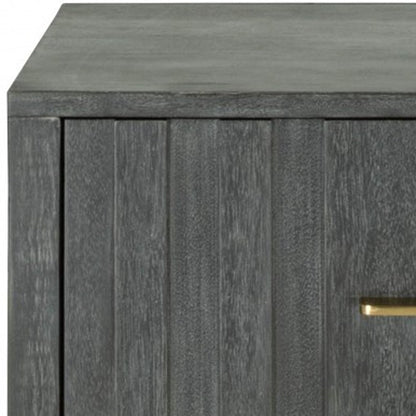 12" Gray Low One Drawer Nightstand