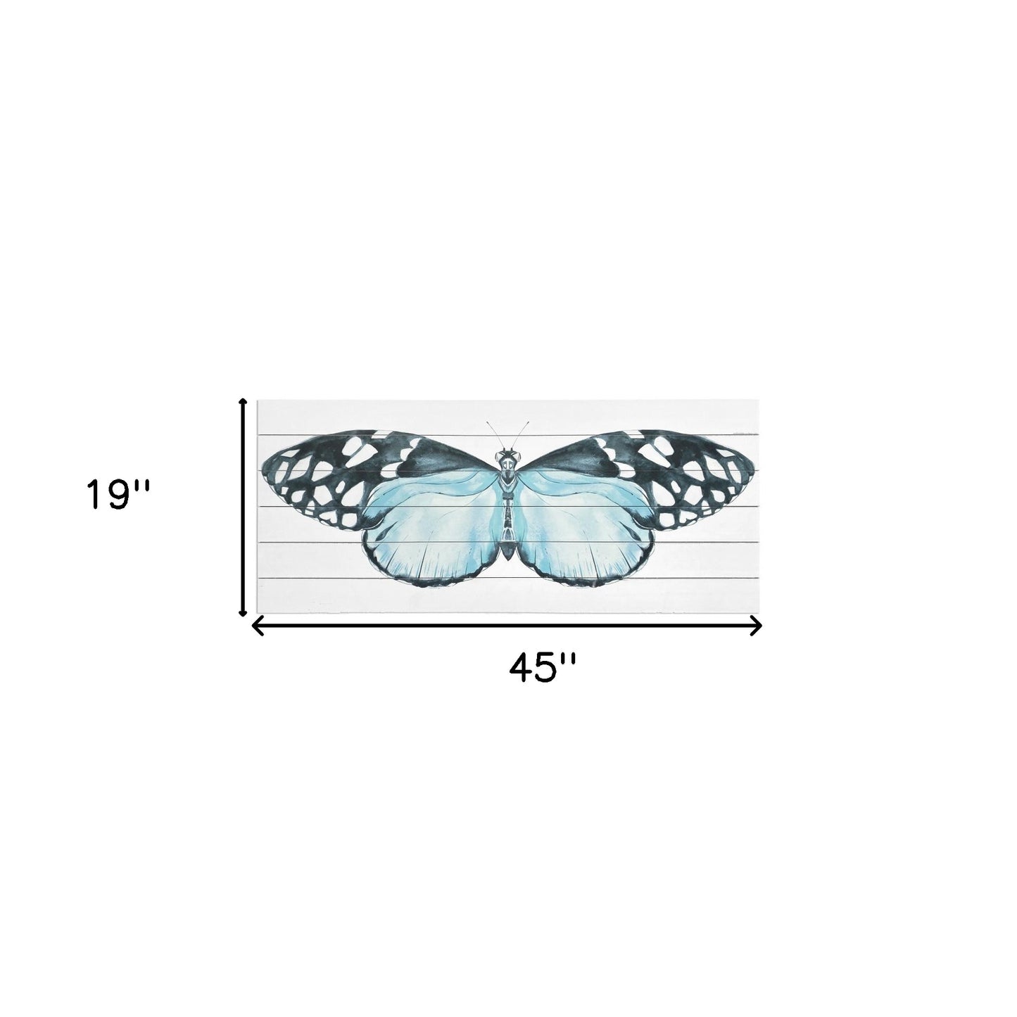 Blue Butterfly Moth Unframed Wood Wall Art