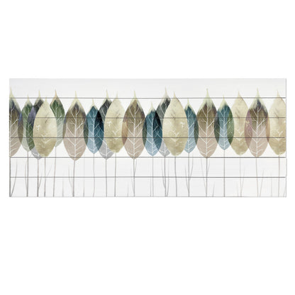 Row of Leaves Unframed Wood Wall Art