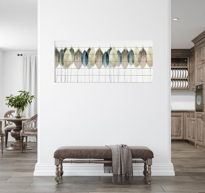 Row of Leaves Unframed Wood Wall Art