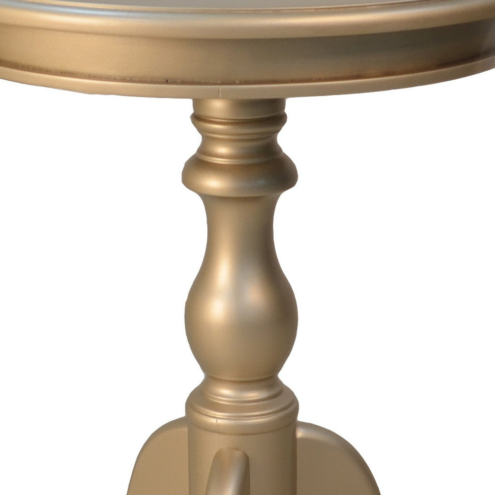 25" Champagne Manufactured Wood Round End Table