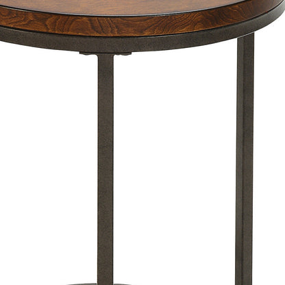 24" Black And Brown Manufactured Wood Rectangular End Table