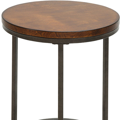 24" Black And Brown Manufactured Wood Rectangular End Table