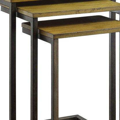 24" Gold Glass Rectangular End Table