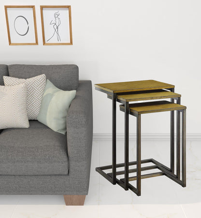 24" Gold Glass Rectangular End Table