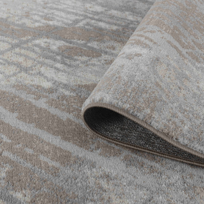 7' X 10' Brown Abstract Area Rug
