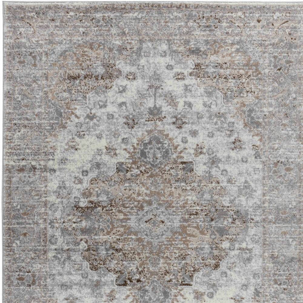 8' X 11' Brown Oriental Area Rug