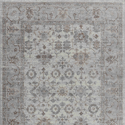 4' X 6' Grey Oriental Area Rug