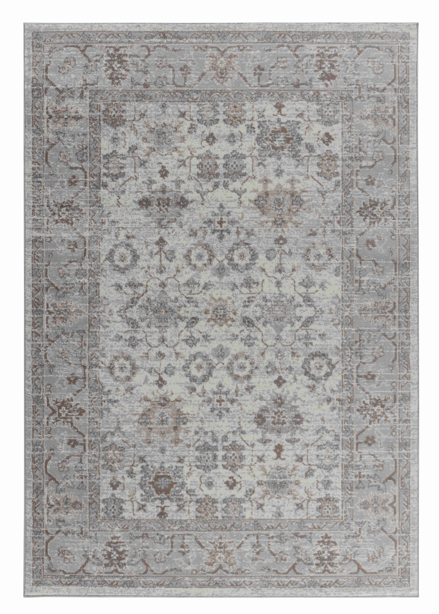 4' X 6' Grey Oriental Area Rug