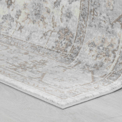 7' X 10' Grey Oriental Area Rug