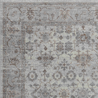 7' X 10' Grey Oriental Area Rug