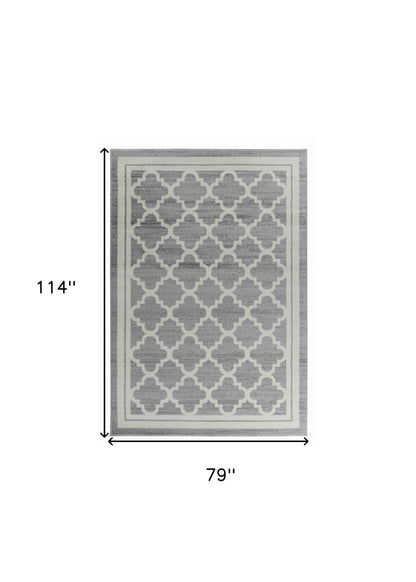 7' X 10' Grey Moroccan Area Rug