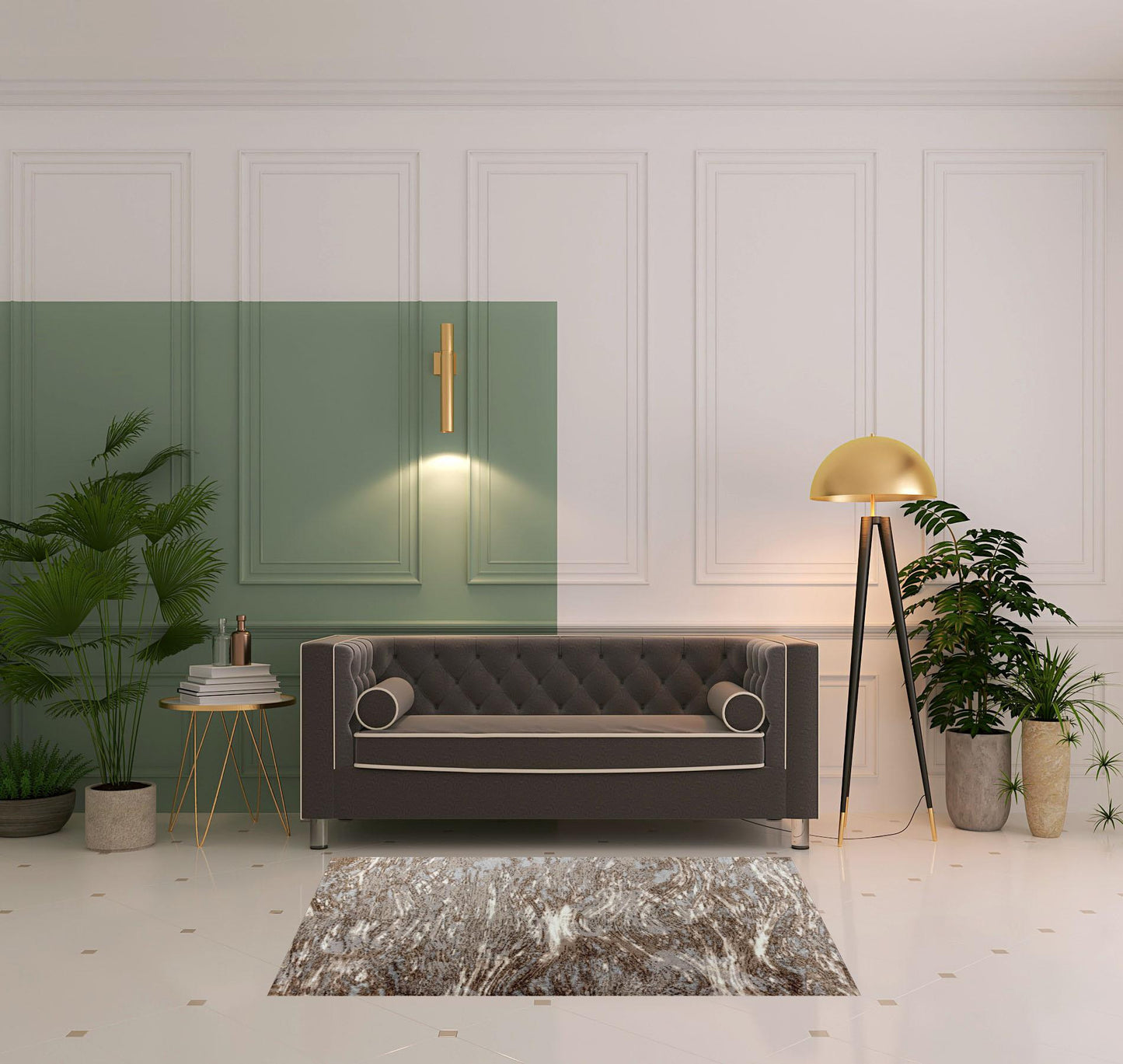 4' X 6' Brown Abstract Area Rug