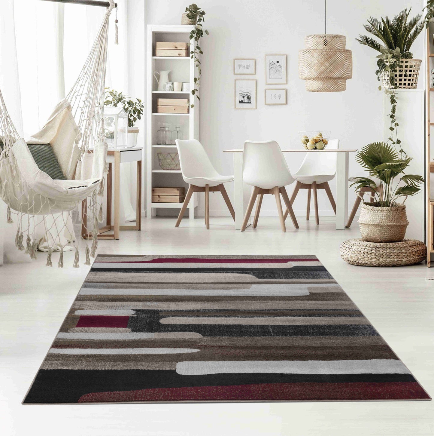 5' X 8' Brown Abstract Area Rug