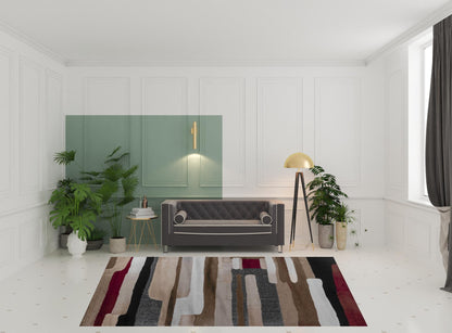 8' X 11' Brown Abstract Area Rug