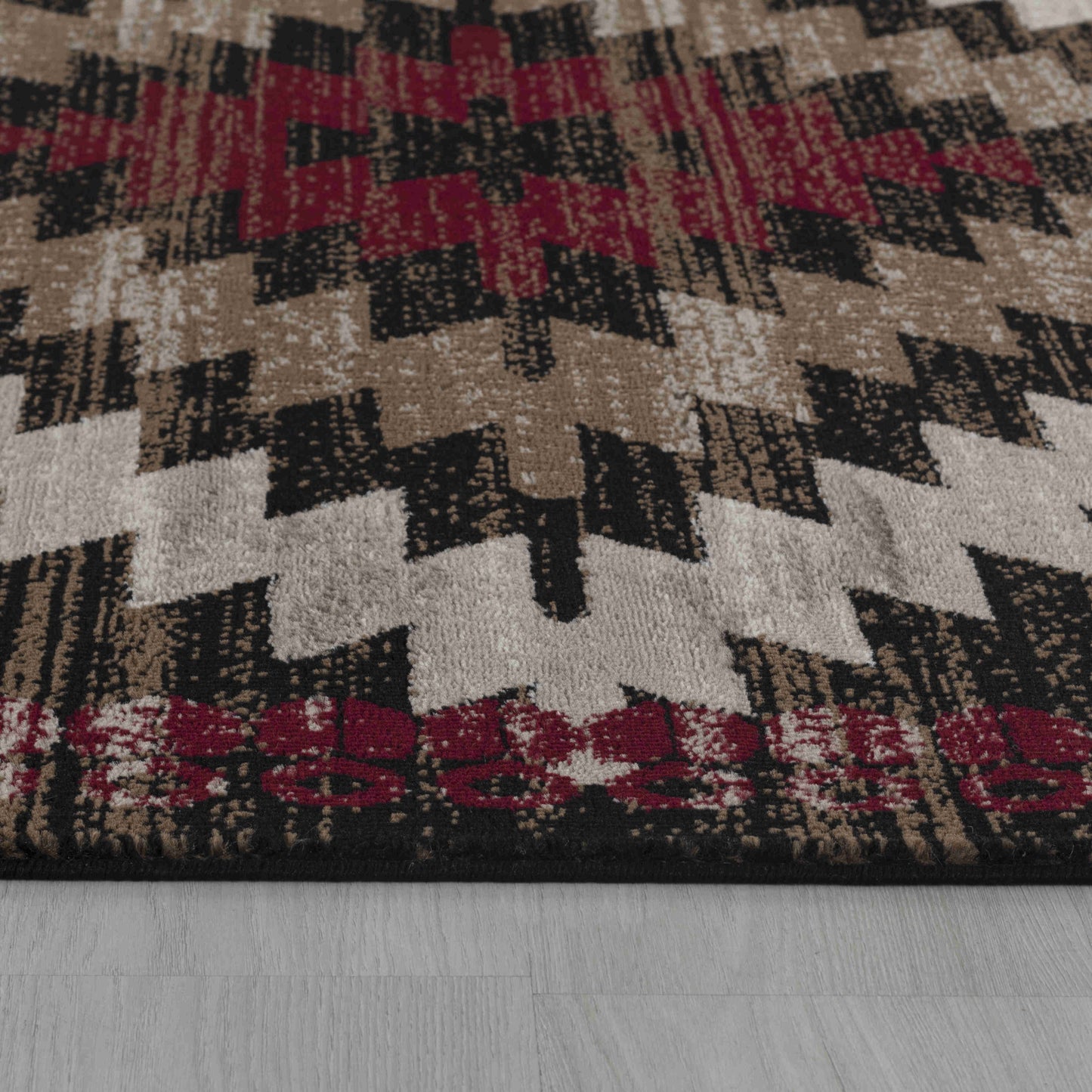 7' X 10' Brown Geometric Area Rug