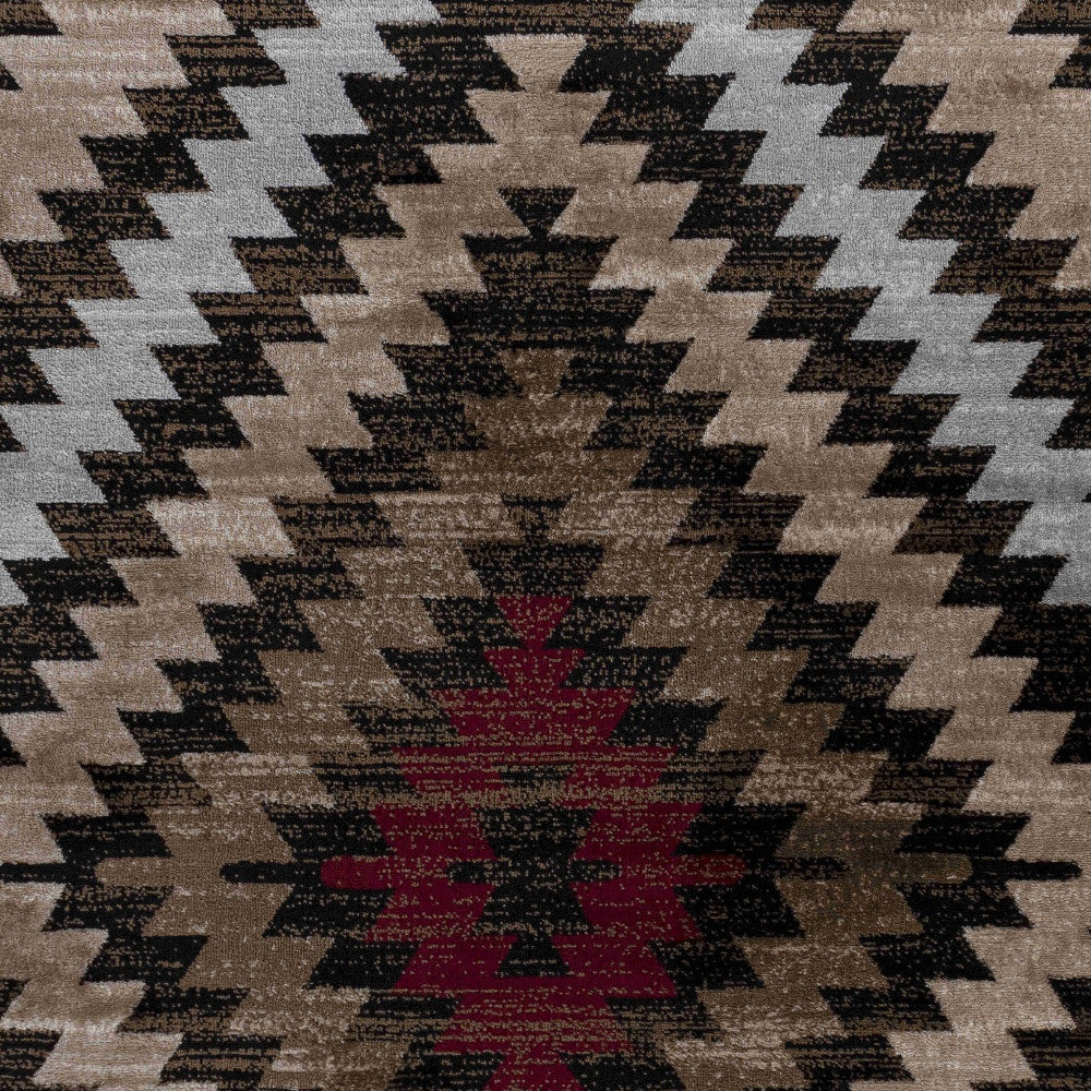 8' X 11' Brown Geometric Area Rug