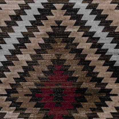 8' X 11' Brown Geometric Area Rug