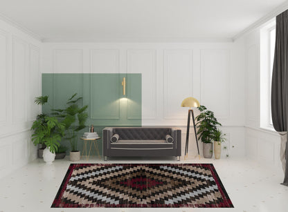 8' X 11' Brown Geometric Area Rug