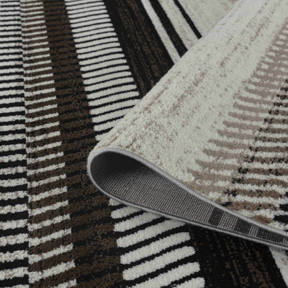 4' X 6' Beige Striped Area Rug