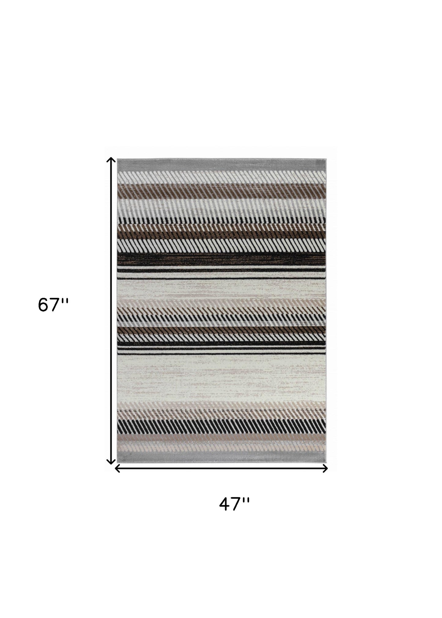 4' X 6' Beige Striped Area Rug