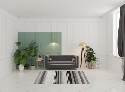 5' X 8' Beige Striped Area Rug