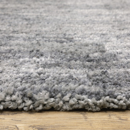 10' X 13' Grey Shag Power Loom Stain Resistant Area Rug