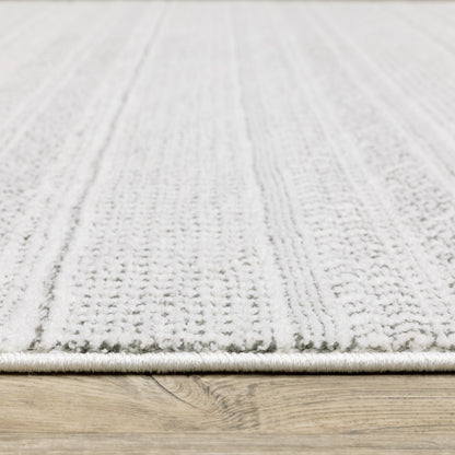 10' X 13' White And Grey Geometric Power Loom Stain Resistant Area Rug