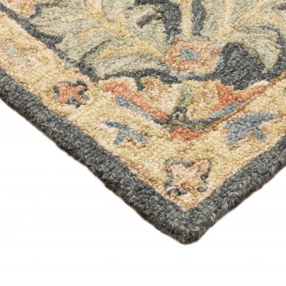 8' x 10' Blue and Green Oriental Hand Tufted Area Rug