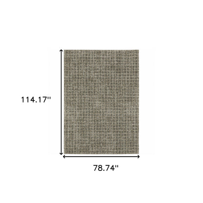 6' X 9' Grey Tan And Beige Geometric Power Loom Stain Resistant Area Rug