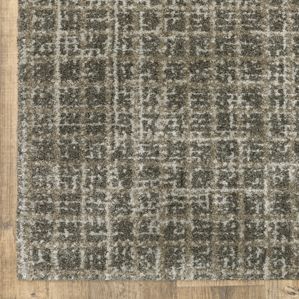 6' X 9' Grey Tan And Beige Geometric Power Loom Stain Resistant Area Rug