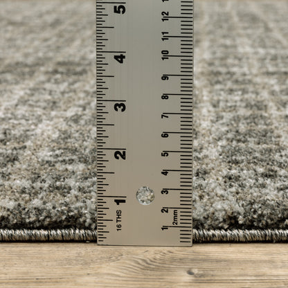 8' X 11' Grey Tan And Beige Geometric Power Loom Stain Resistant Area Rug