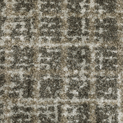 10' X 13' Grey Tan And Beige Geometric Power Loom Stain Resistant Area Rug
