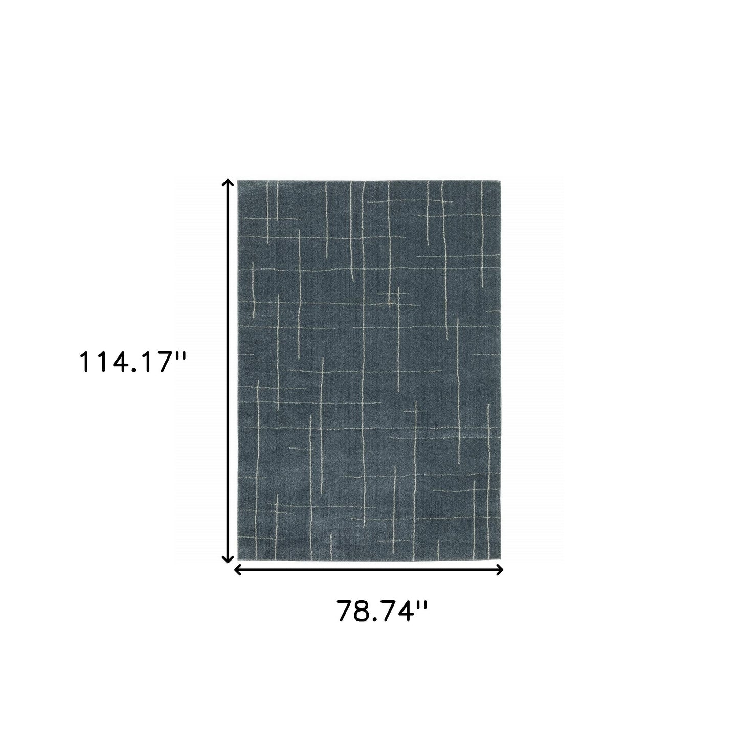 6' X 9' Blue And Grey Geometric Power Loom Stain Resistant Area Rug