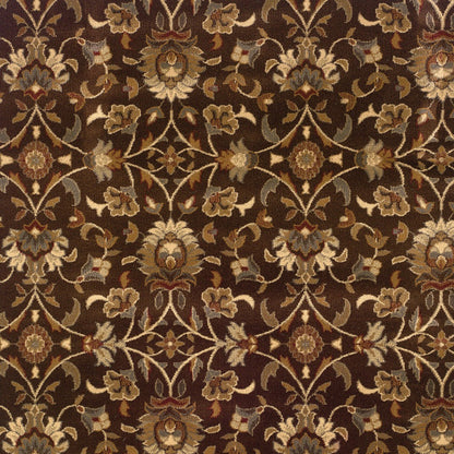 10' X 13' Brown Floral Power Loom Stain Resistant Area Rug