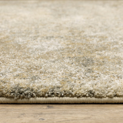 10' x 13' Beige and Gold Abstract Power Loom Area Rug