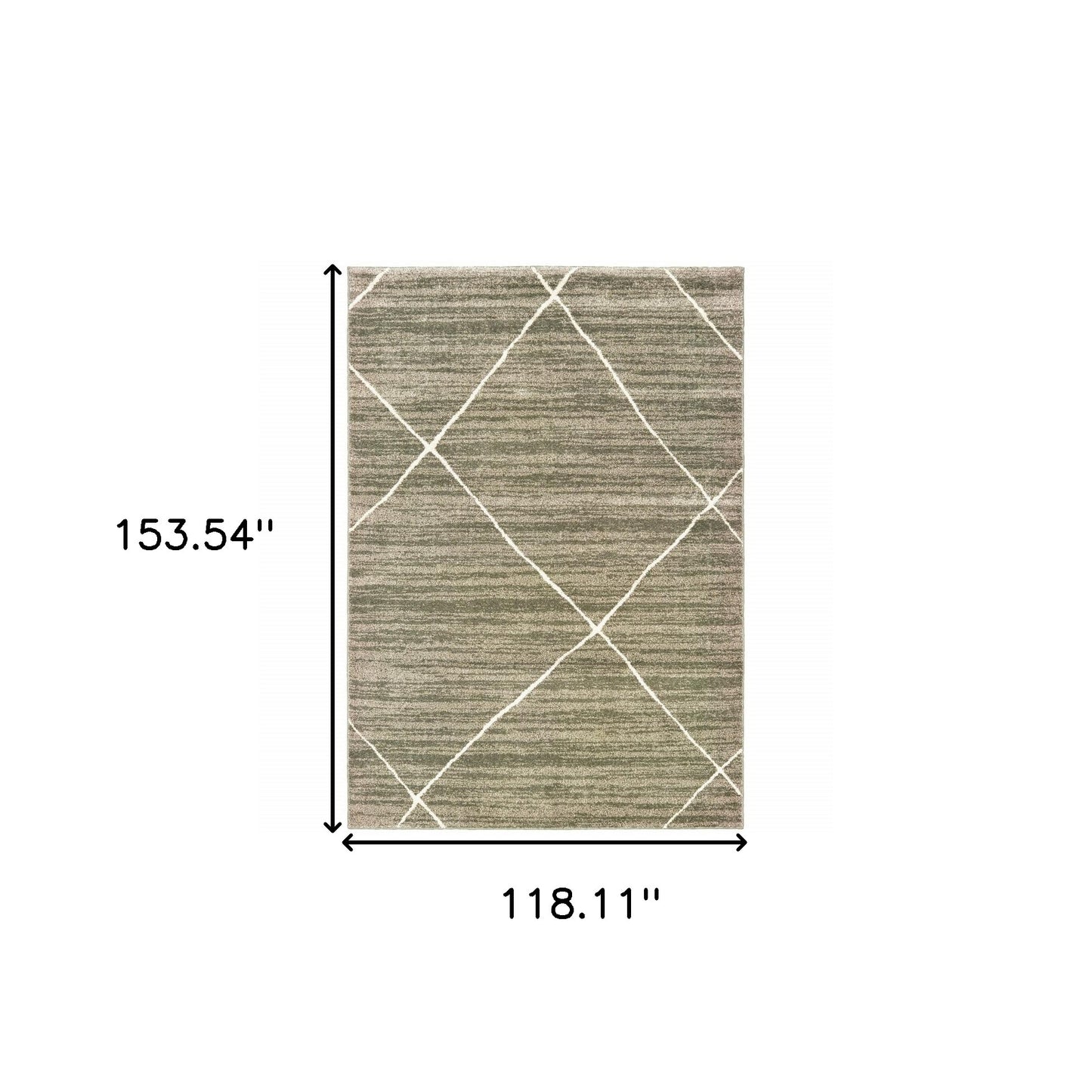 10' X 13' Grey And Ivory Geometric Power Loom Stain Resistant Area Rug