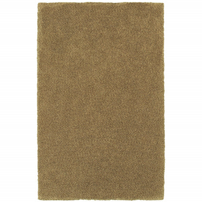 5' X 7' Rich Gold Shag Tufted Handmade Stain Resistant Area Rug