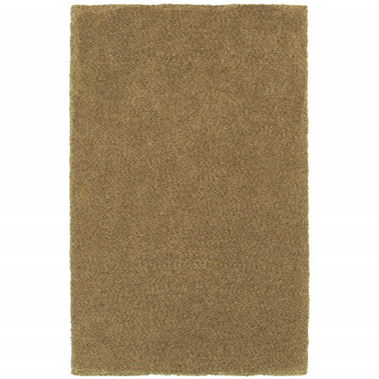 5' X 7' Rich Gold Shag Tufted Handmade Stain Resistant Area Rug