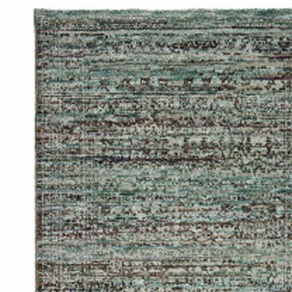 2' X 10' Blue And Purple Oriental Power Loom Stain Resistant Runner Rug