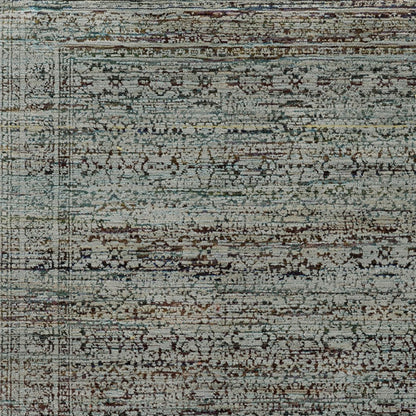 5' X 7' Blue And Purple Oriental Power Loom Stain Resistant Area Rug