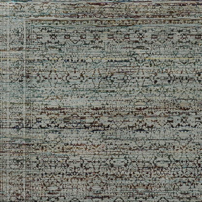 6' X 9' Blue And Purple Oriental Power Loom Stain Resistant Area Rug