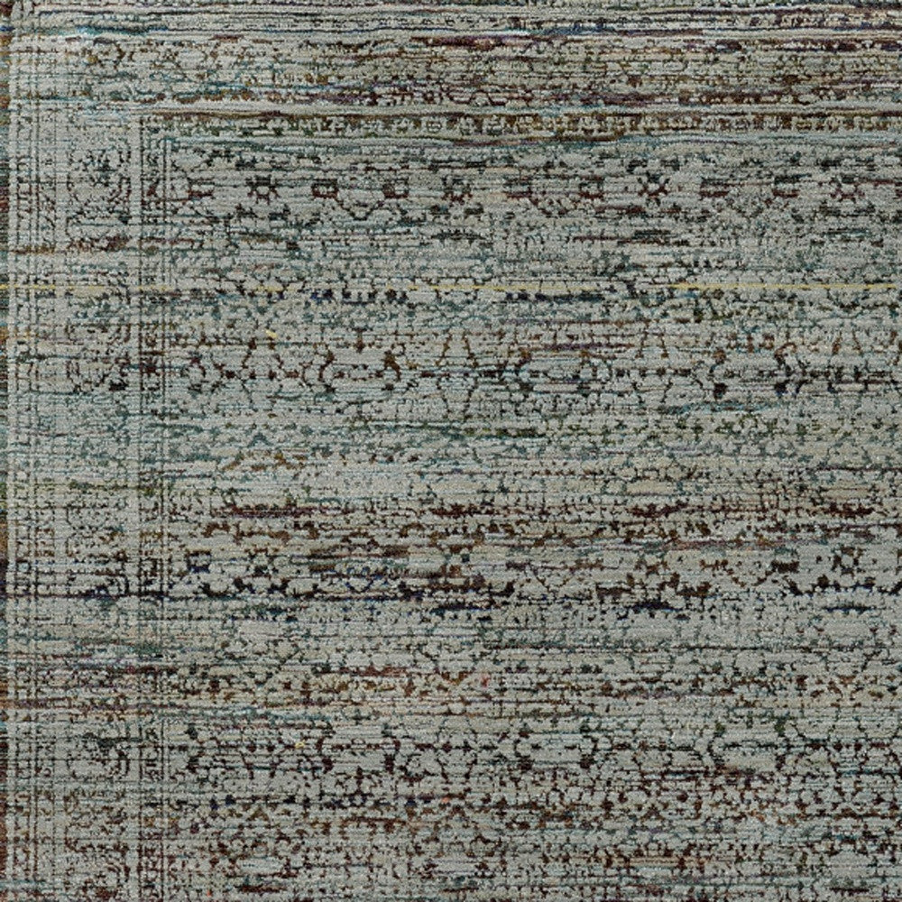 9' X 12' Blue And Purple Oriental Power Loom Stain Resistant Area Rug