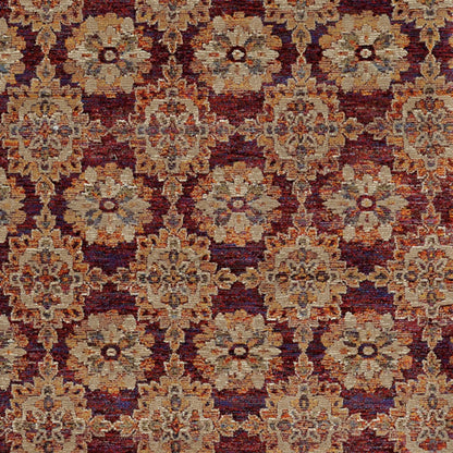 2' X 3' Red And Gold Oriental Power Loom Stain Resistant Area Rug
