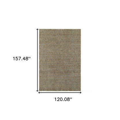 10' X 13' Silver Gold Rust And Blue Green Geometric Power Loom Stain Resistant Area Rug